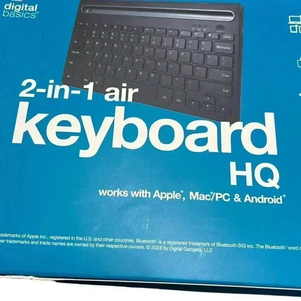 Digital Basics 2-in-1 Air Keyboard Bluetooth QWERTY Dual Dock for Apple/Android